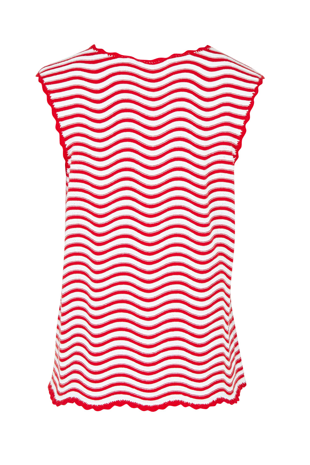 Product shot of the Aviva Cotton Tank in colour Redwhite (Red), from the back