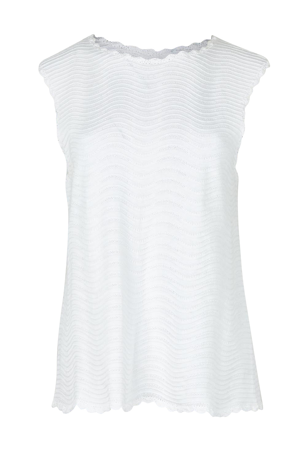 Product shot of the Aviva Cotton Tank in colour White (White), from the front
