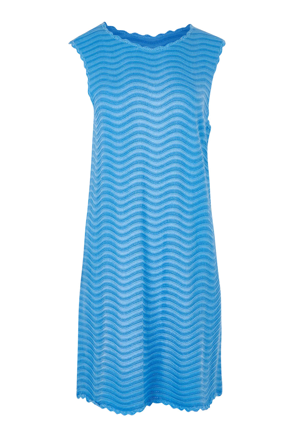 Product shot of the Viola Cotton Tank Dress in colour Blue (Blue), from the front