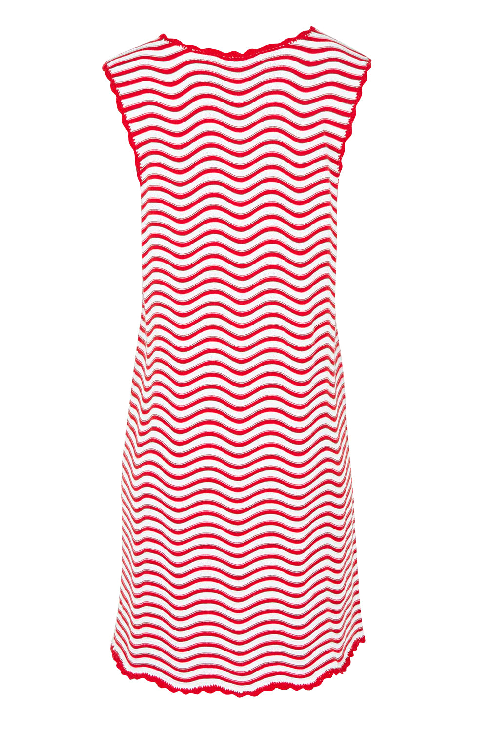 Product shot of the Viola Cotton Tank Dress in colour Redwhite (Red), from the back