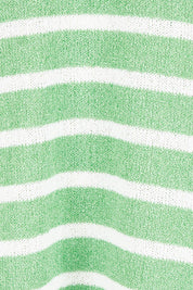 Product shot of the Bradford Knit Top in colour Greencream (Green), detail
