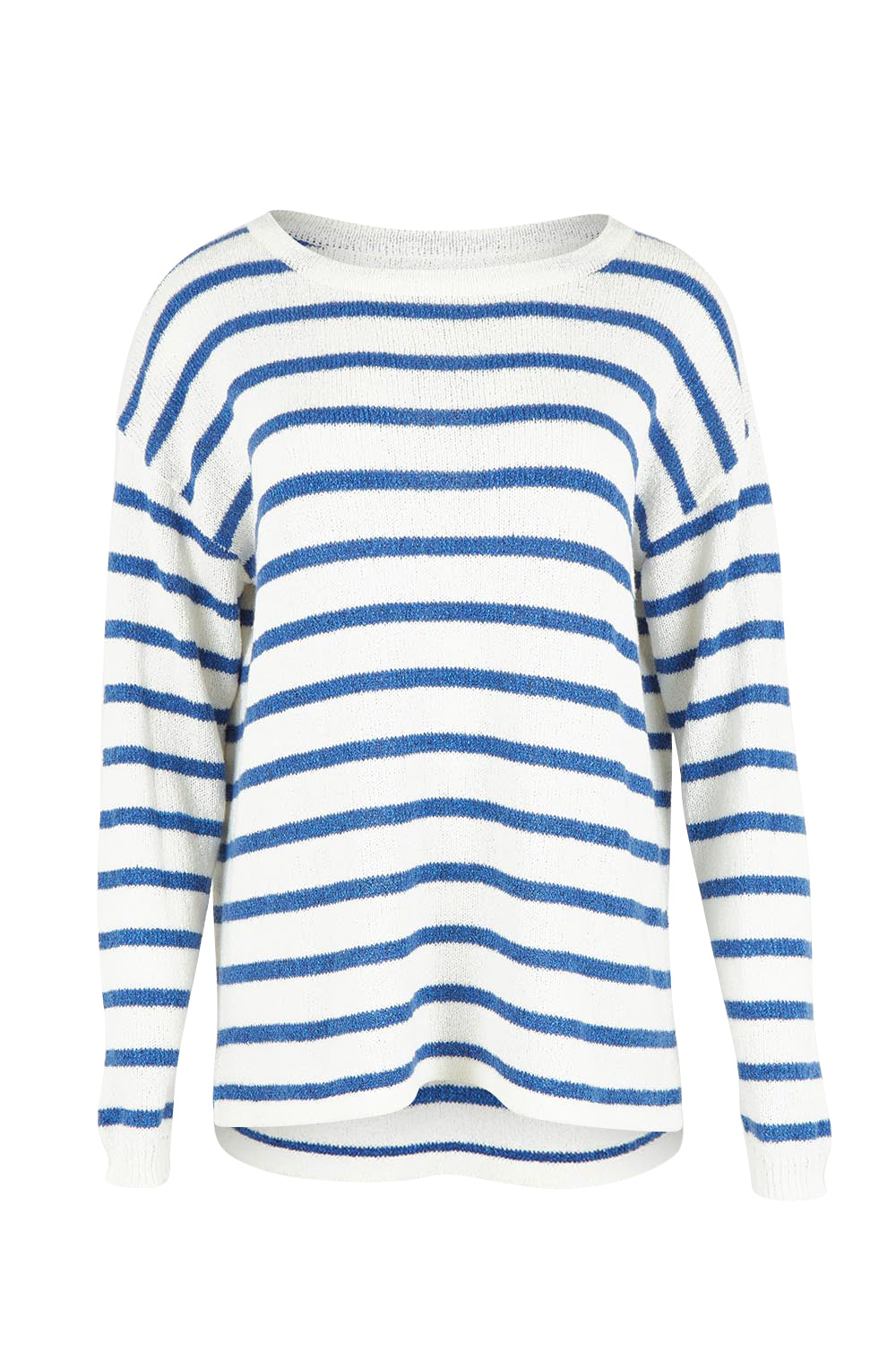 Product shot of the Bradford Knit Top in colour Nautical (Blue), from the front