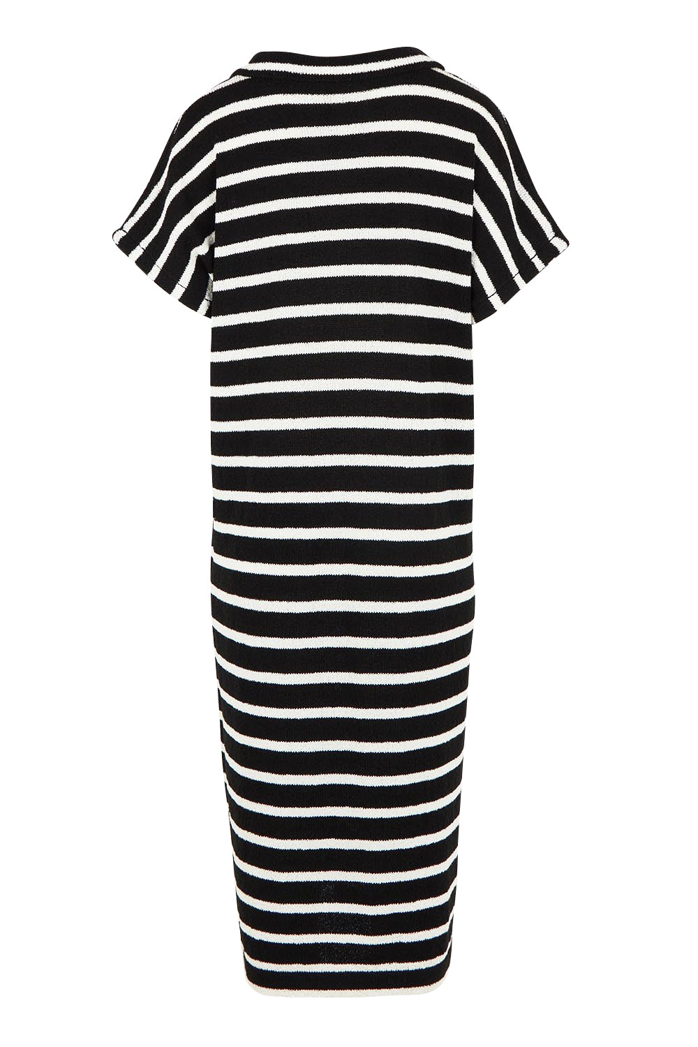 Product shot of the Bradford Knit Polo Dress in colour Creamblk (Black), from the back