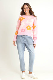 Preloved Leonie Knit Sweater - Flowers