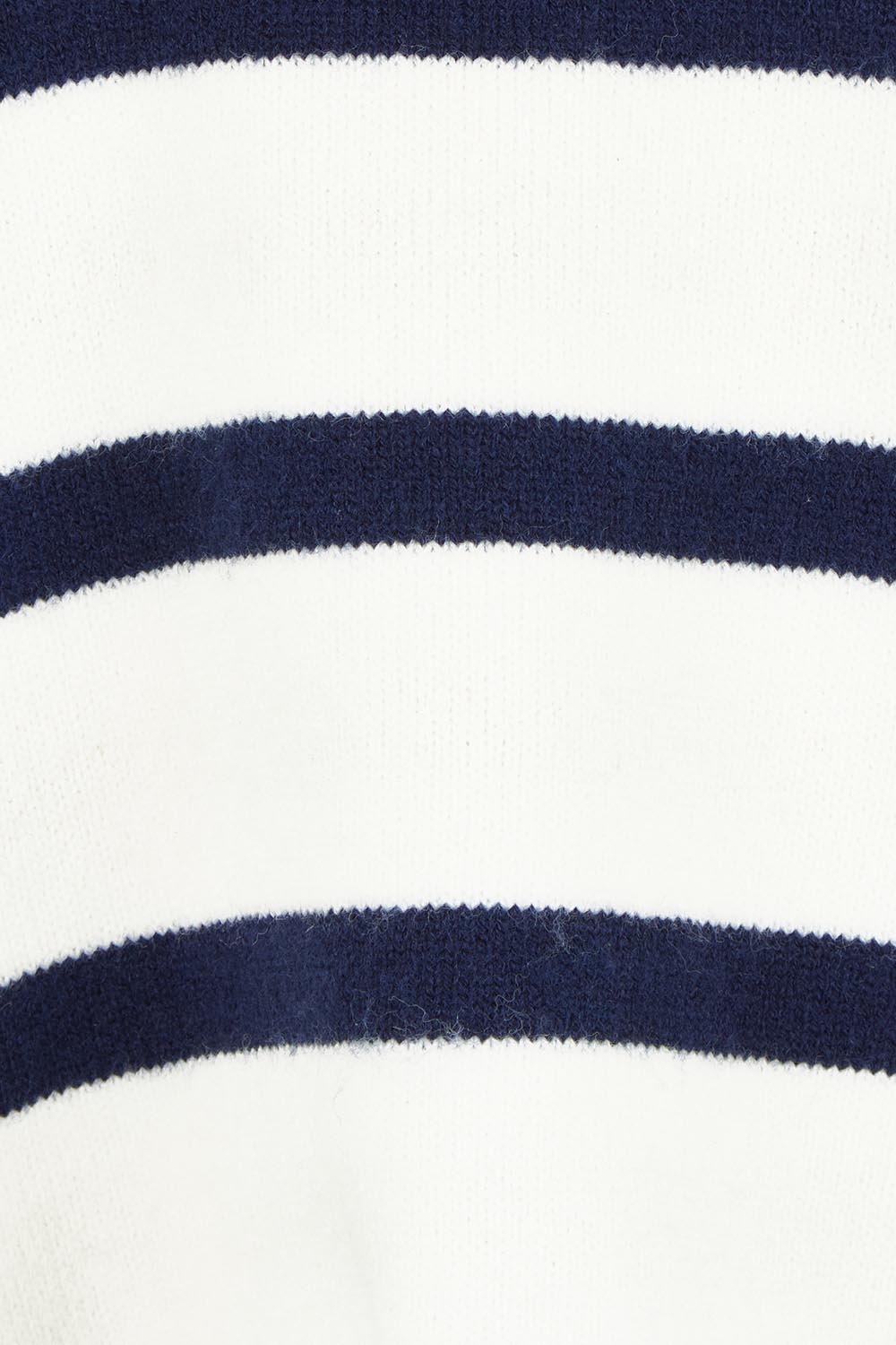 Product shot of the Leonie Knit Sweater in colour Navywhite (White), detail