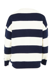 Maybelle Knit Cardigan – Navywhite