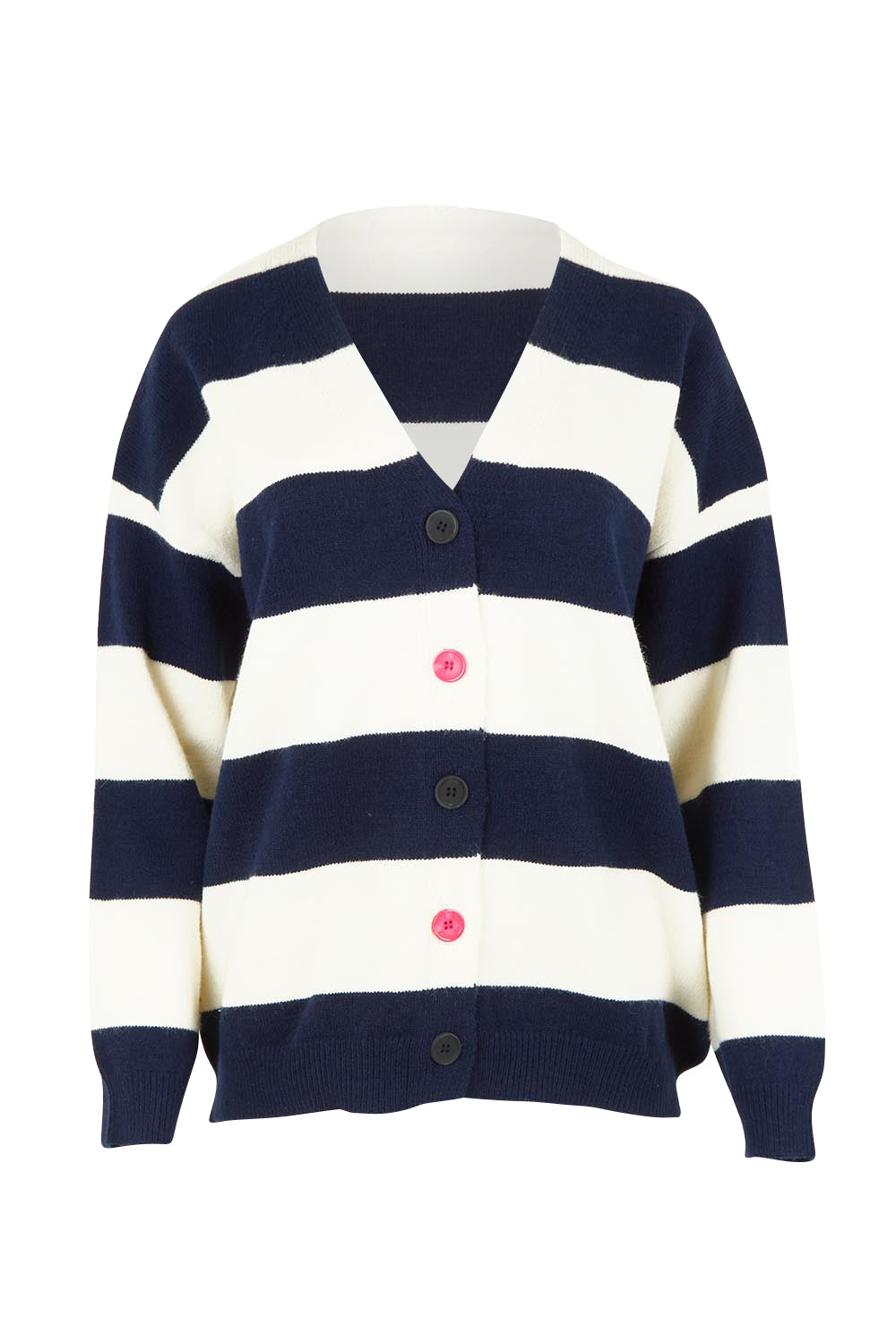 Maybelle Knit Cardigan – Navywhite