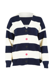 Maybelle Knit Cardigan – Navywhite