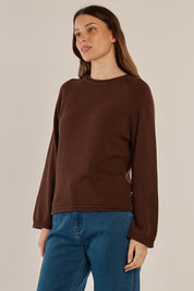 Carrie Cotton Knit Jumper – Espresso