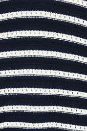 Product shot of the Aberdeen Polo Knit Sweat in colour Navystripe (Blue), detail