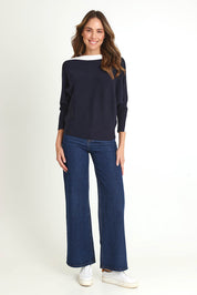 Boatneck Knit Jumper – Navy