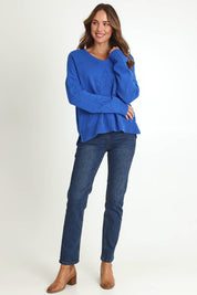 Selene Star Cotton Sweater – Blue