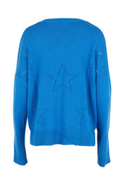 Selene Star Cotton Sweater – Blue