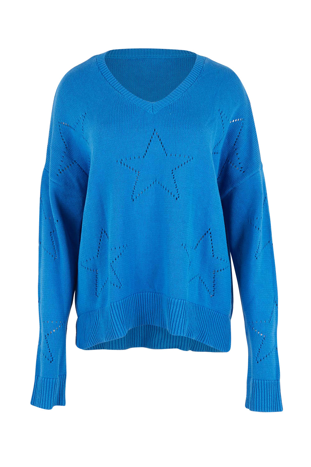 Selene Star Cotton Sweater – Blue
