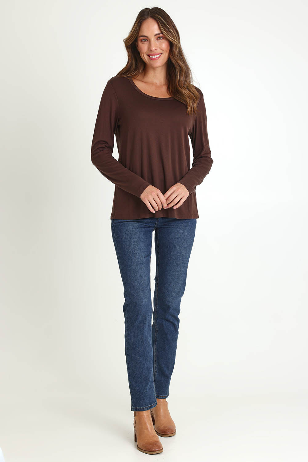 Westin Blended Wool Tee – Chocolate