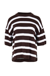 Product shot of the Libby Boxy Top – Chocolate in colour Chocolate, from the front