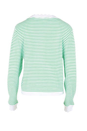 Product shot of the Scallop Knit Sweater – Green in colour Green, from the back