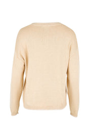 Product shot of the Ascot Stitch Sweater – Cream in colour Cream, from the back