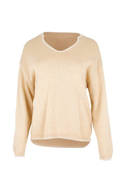 Product shot of the Ascot Stitch Sweater – Cream in colour Cream, from the front