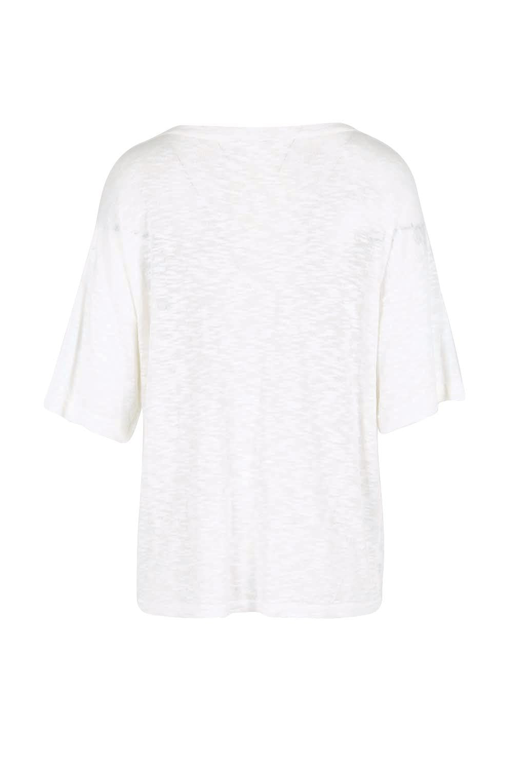 Product shot of the Aries V-Neck Sweater – White in colour White, from the back