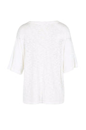 Product shot of the Aries V-Neck Sweater – White in colour White, from the back