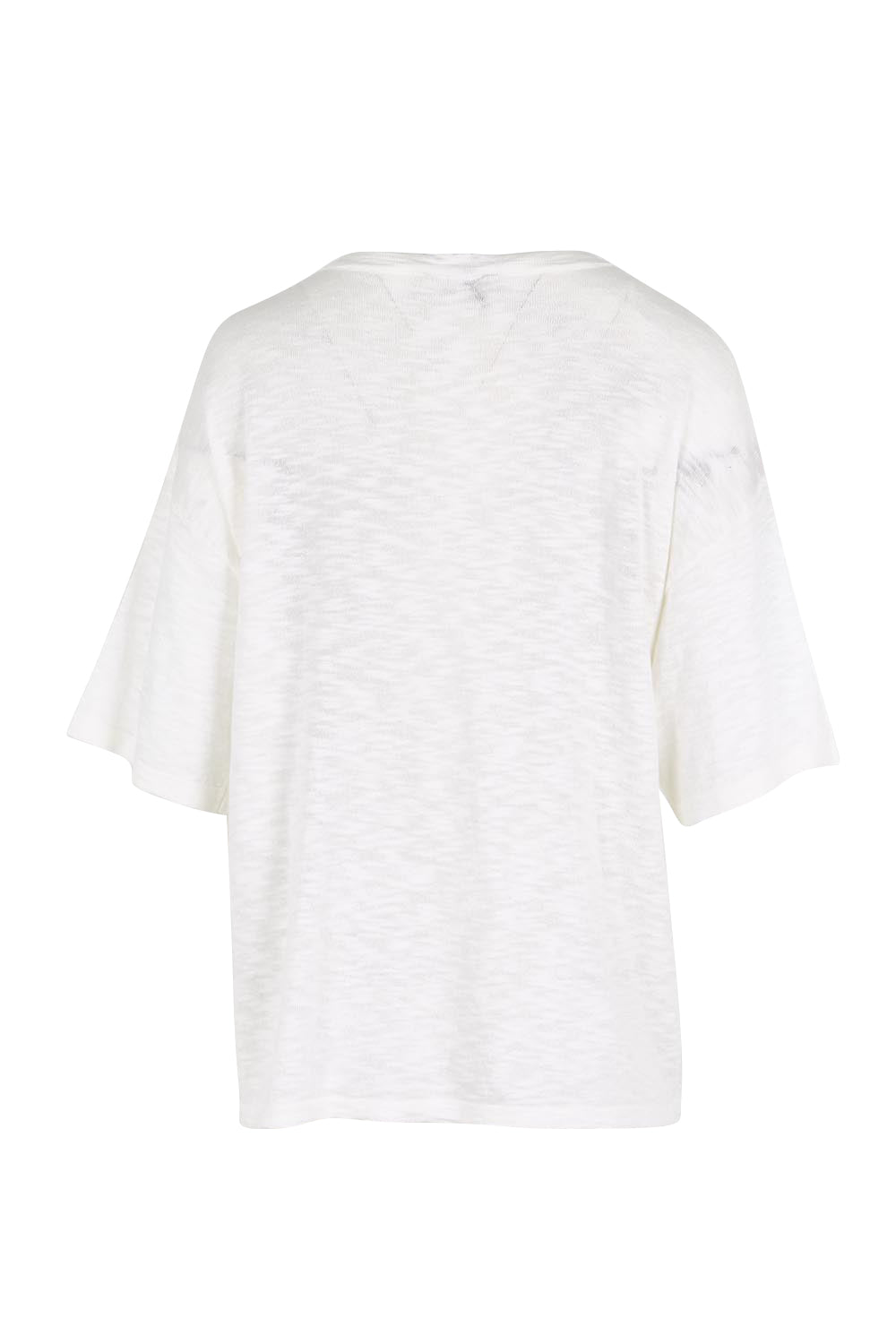 Product shot of the Aries V-Neck Cotton Blend Sweater – White in colour White, from the back