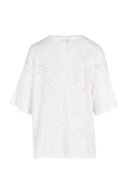Product shot of the Aries V-Neck Cotton Blend Sweater – White in colour White, from the back