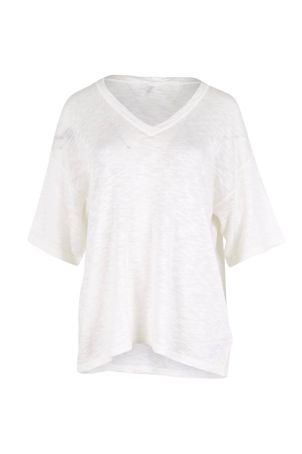 Product shot of the Aries V-Neck Cotton Blend Sweater – White in colour White, from the front