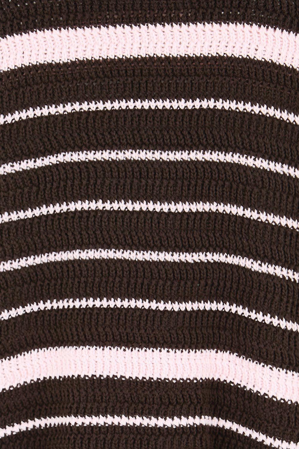 Product shot of the Dylan Knit Tee – Chocolate in colour Chocolate, showing detail
