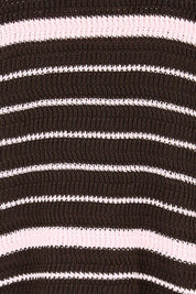 Product shot of the Dylan Knit Tee – Chocolate in colour Chocolate, showing detail