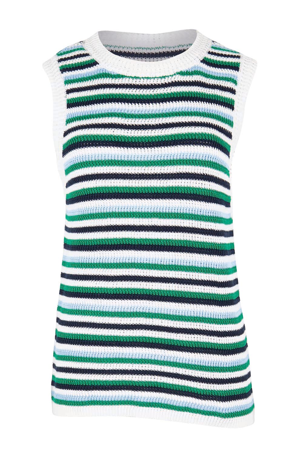 Product shot of the Roni Tank – Bluegreen in colour Bluegreen, from the front