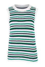 Product shot of the Roni Tank – Bluegreen in colour Bluegreen, from the front