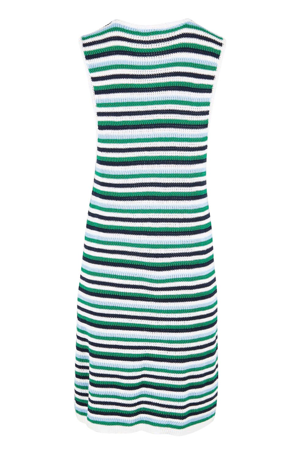 Product shot of the Mandy Tank Dress – Bluegreen in colour Bluegreen, from the back