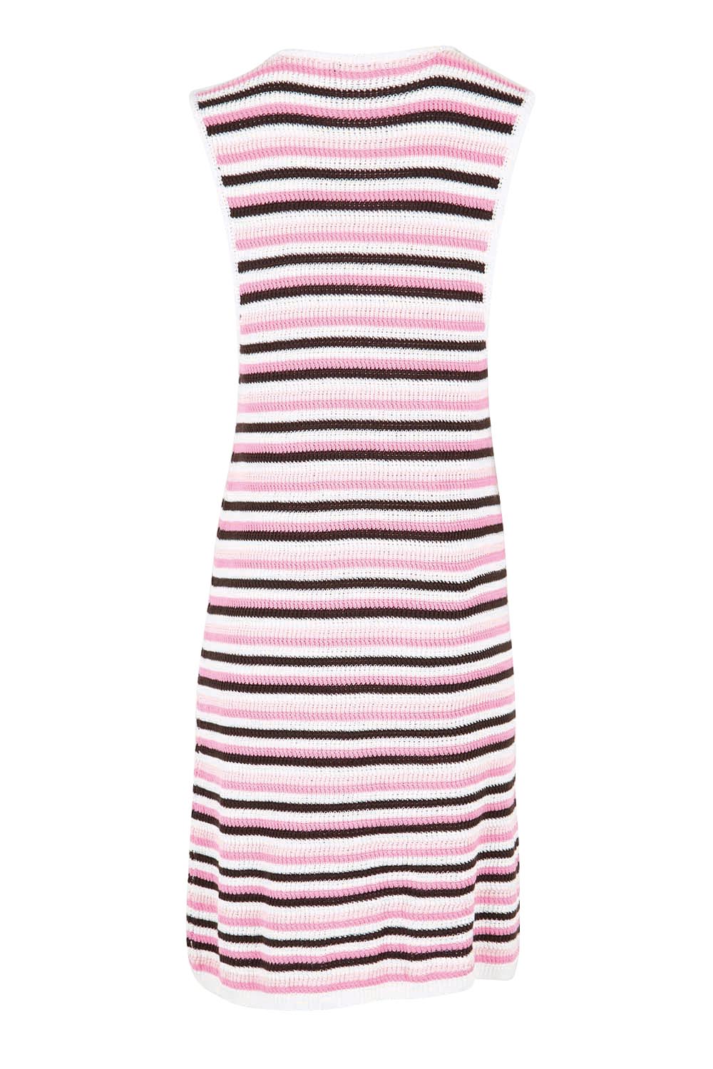Product shot of the Mandy Tank Dress – Chocpink in colour Chocpink, from the back