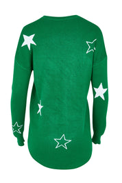 Product shot of the Sophie Knit Jumper in colour Greenstar (Green), from the back