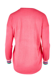 Product shot of the Sophie Knit Jumper in colour Rosa (Pink), from the back