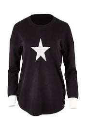 Product shot of the Sophie Knit Jumper in colour Blackstar (Black), from the front