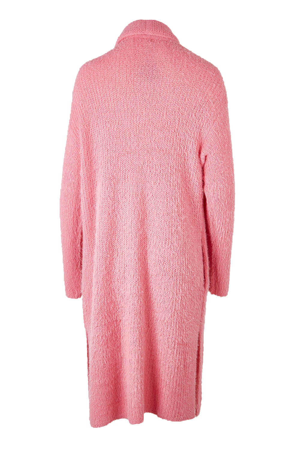 Product shot of the Mia Cardigan in colour Floss (Pink), from the back