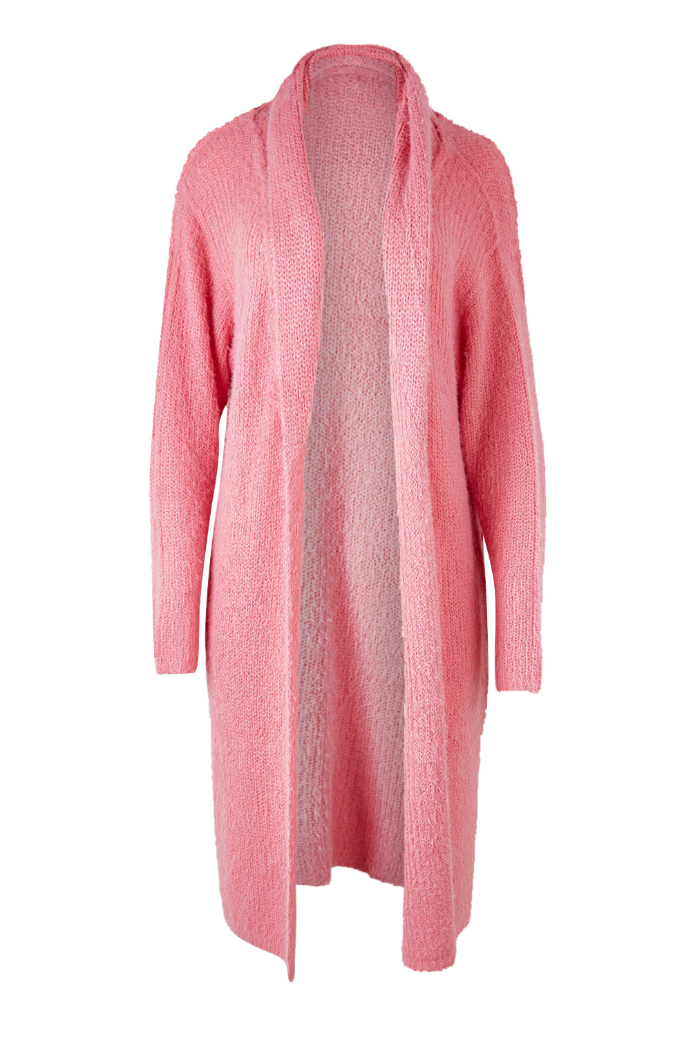 Product shot of the Mia Cardigan in colour Floss (Pink), from the front