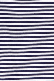 Product shot of the Evanna L/S Top in colour Navywhite (Blue), detail