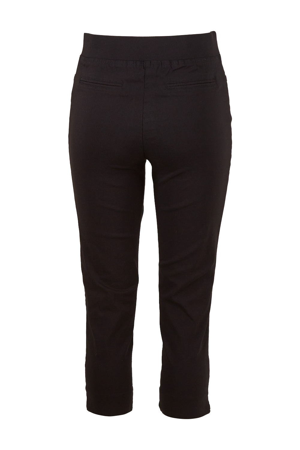 Product shot of the Crop Bengaline Pant in colour Black (Black), from the back