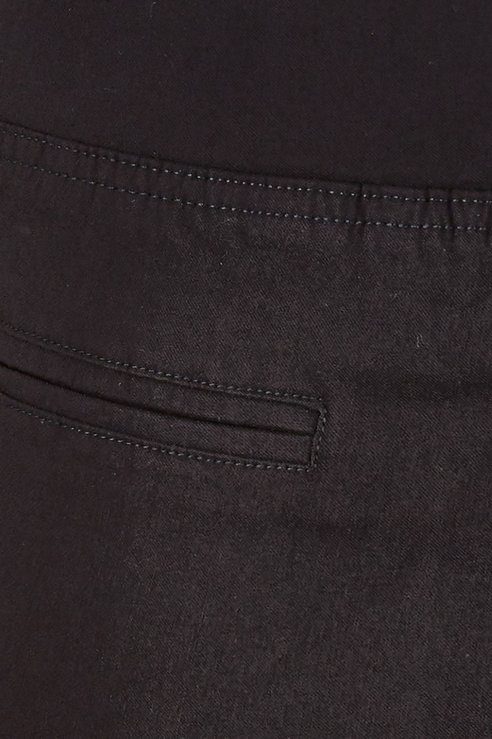 Product shot of the Crop Bengaline Pant in colour Black (Black), detail