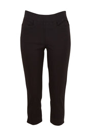 Product shot of the Crop Bengaline Pant in colour Black (Black), from the front