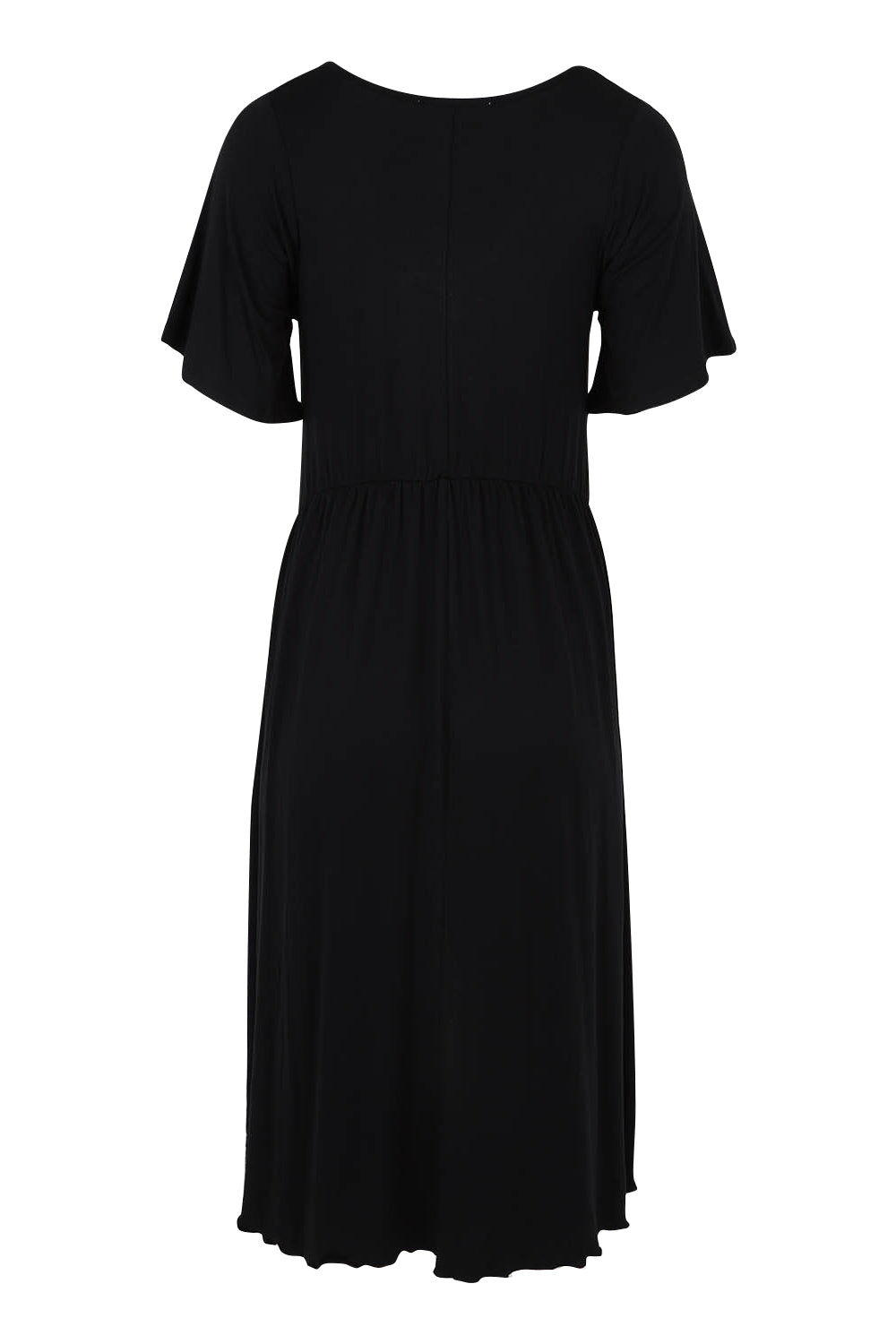 Product shot of the Donna Dress in colour Black (Black), from the back
