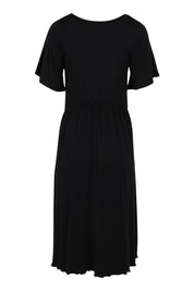 Product shot of the Donna Dress in colour Black (Black), from the back
