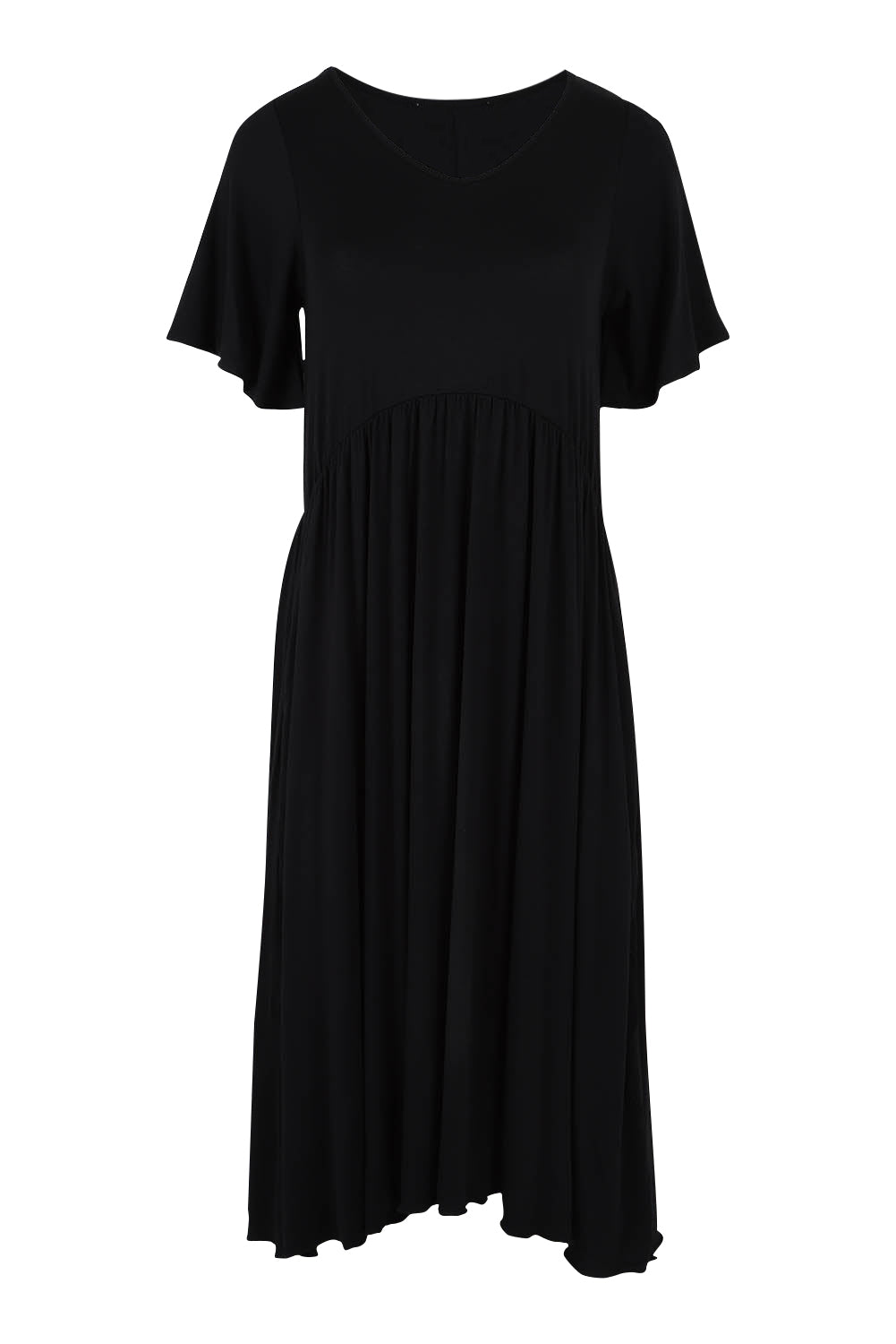 Product shot of the Donna Dress in colour Black (Black), from the front