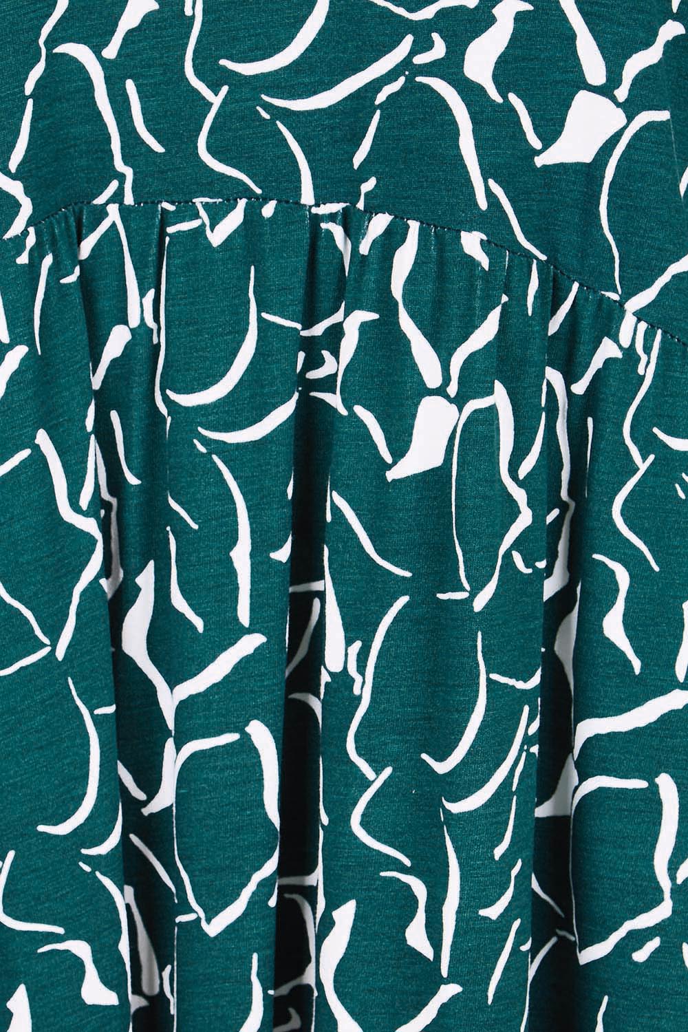 Product shot of the Donna Dress – Teal in colour Teal, showing detail