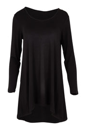 Product shot of the Cairo Tunic Bamboo Top in colour Black (Black), from the front