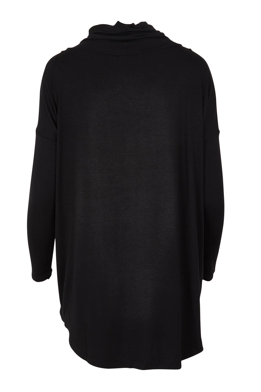 Product shot of the Cowl Bamboo Top in colour Black (Black), from the back