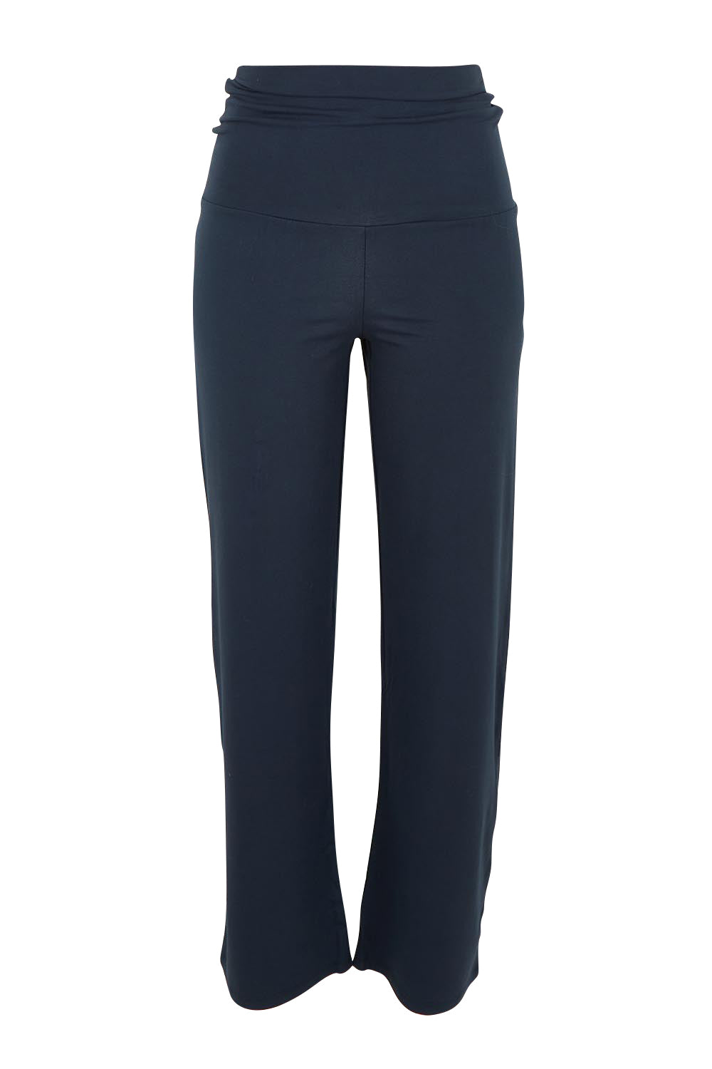 Product shot of the Houston Relaxed Pant in colour Petrol (Blue), from the front